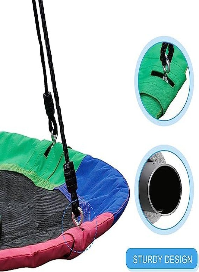 FEELING MALL Tree Swing, Large Rope Swing with Children Swing Platform Bonus Carabiner for Hanging Rope Outdoor Flying Saucer (Rainbow, 40" Inch) - Image 4